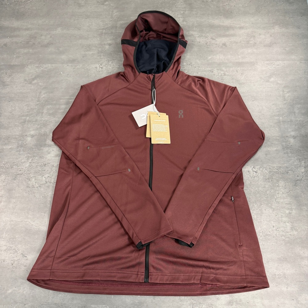 On Cloud Running Climate Zip Hoodie Women XL Mulberry Burgundy Jacket Balaclava